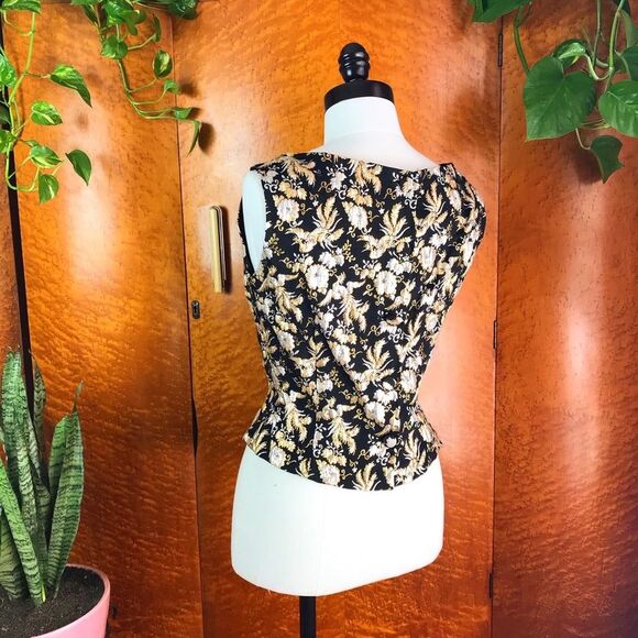 50’s 50s VINTAGE PEACOCKS Metallic Lame Blouse M L - Picture 8 of 10